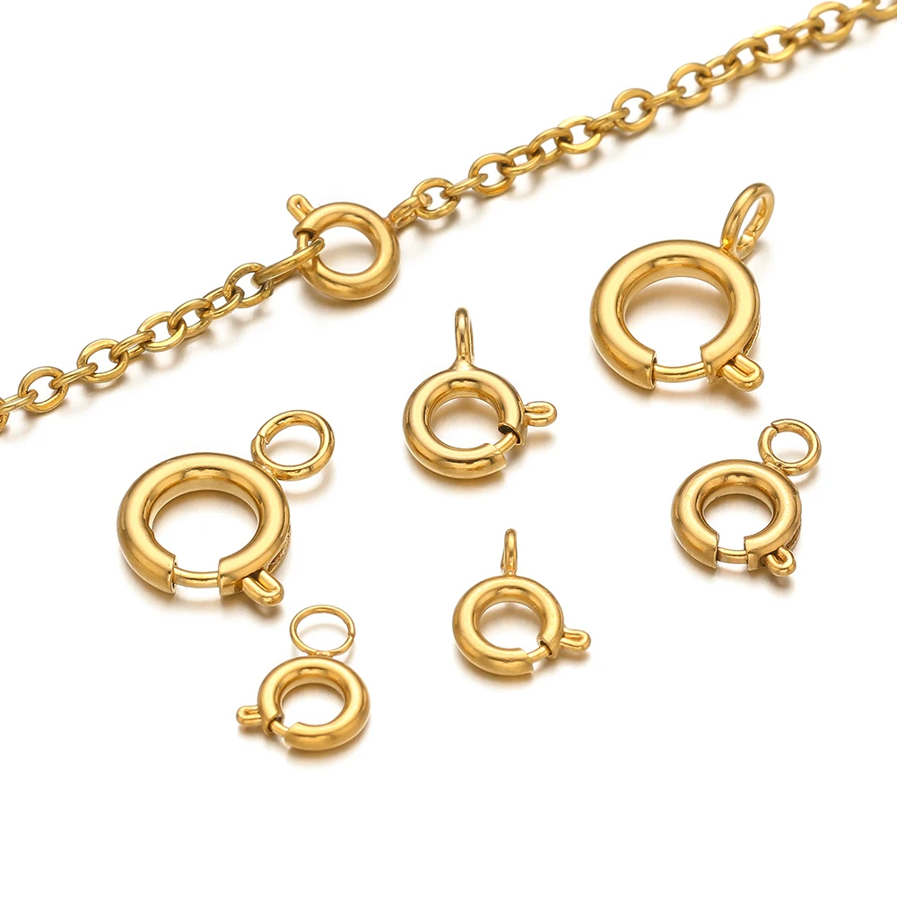 Jewelry Making Rings - 10pcs Stainless Steel Spring Ring Clasps