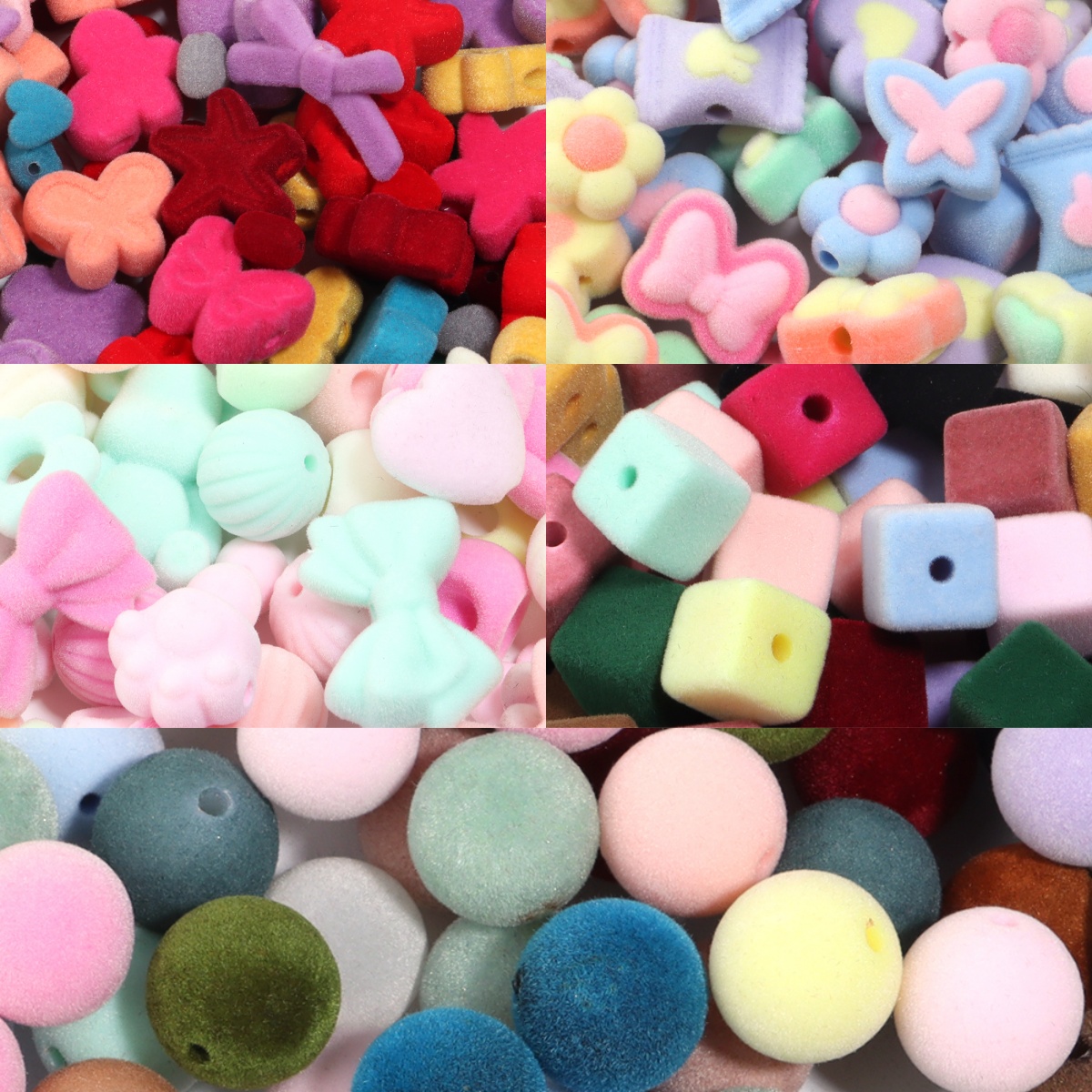 Bead Mat Velvet - 10PCS Acrylic Beads Flocking Velvet Beads