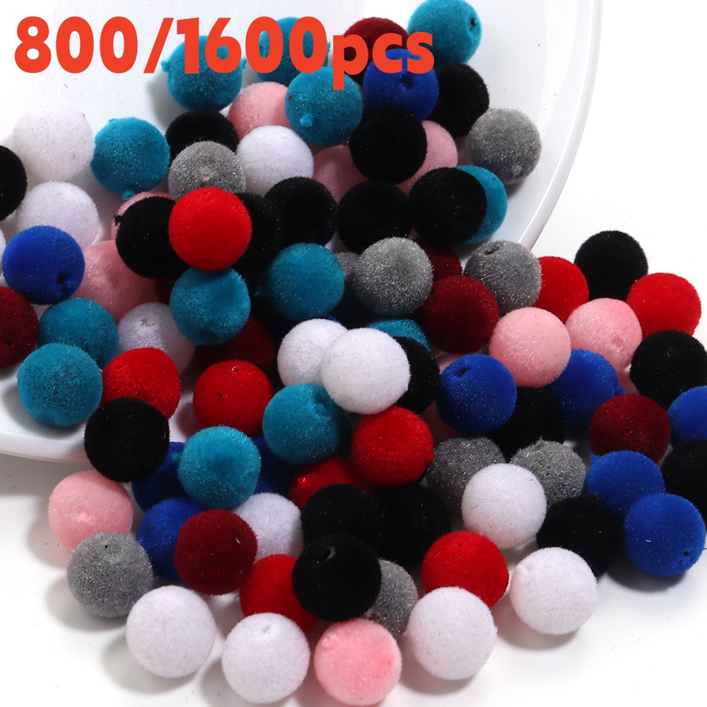 Bead Mat Velvet - 800/1600Pcs Resin Beads 8/10mm Round Colorful