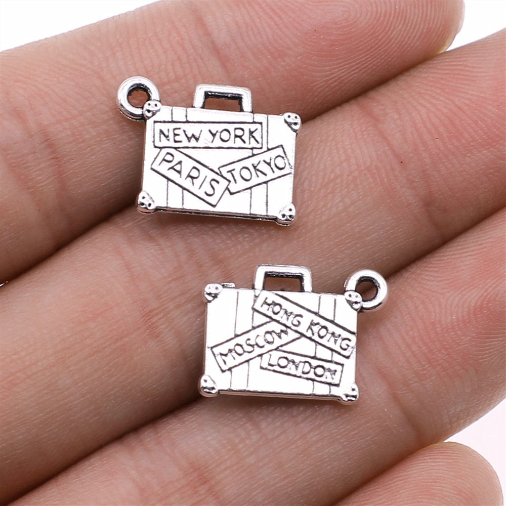 10Pcs/Lot13*17mm Metal Suitcas - Jewelry Making Tokyo recension och pris