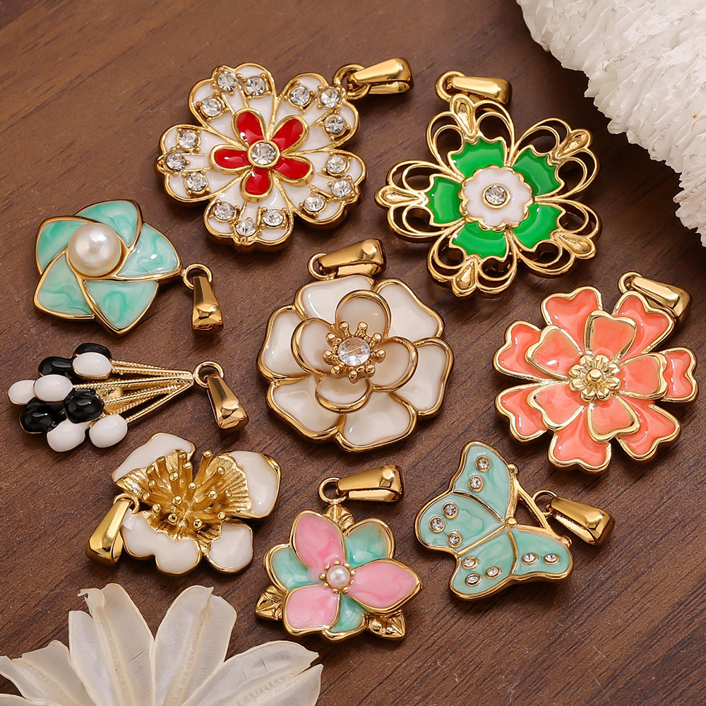 2PCS Stainless Steel Enamel La - Jewelry Making Materials Wholesale recension och pris