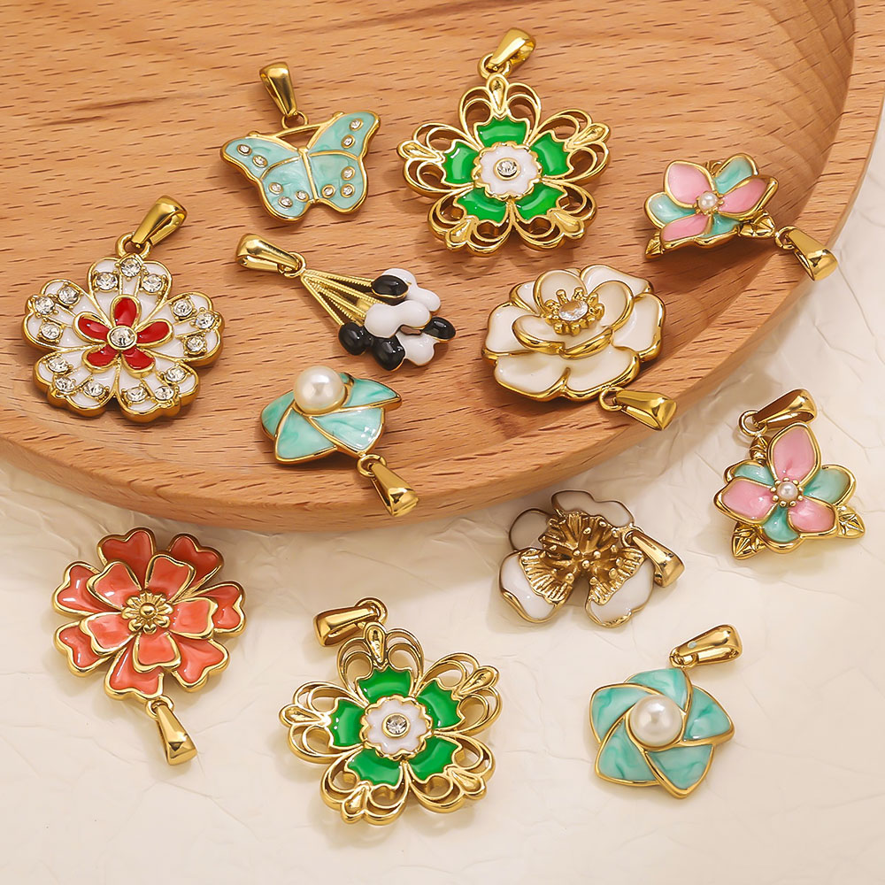 2PCS Stainless Steel Enamel La - Jewelry Making Materials Wholesale recension och pris