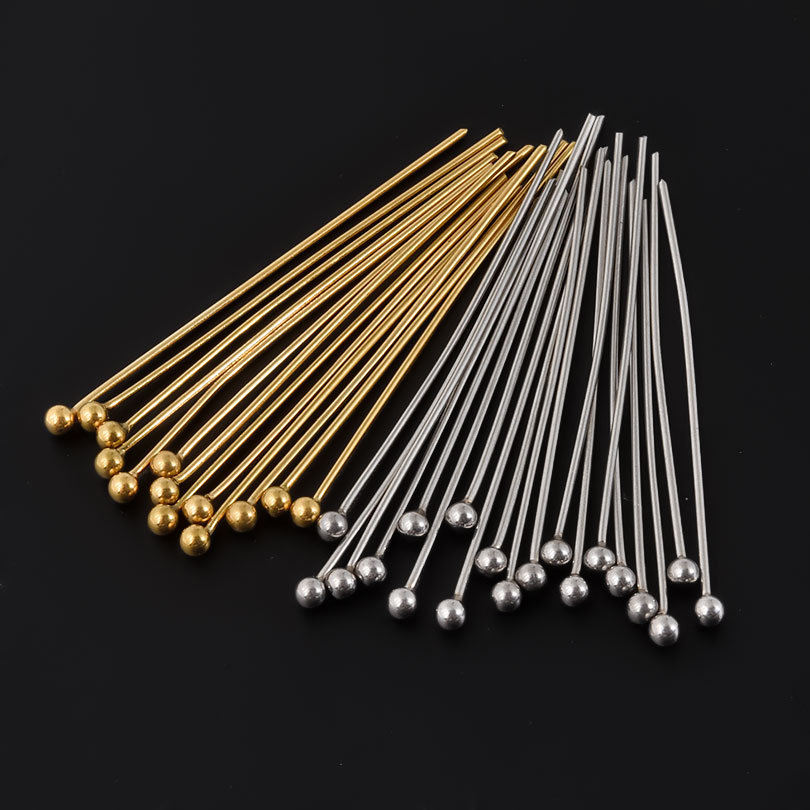 50pcs/Lot 18K Gold Plated Ball - Jewelry Making Eye Pins recension och pris