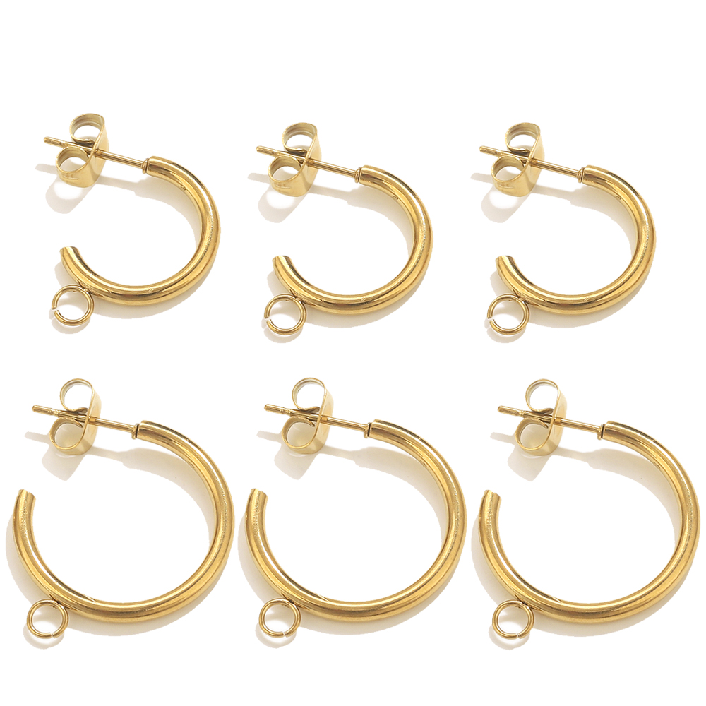 6pcs Stainless Steel C-shape E - Jewelry Making Materials Wholesale recension och pris