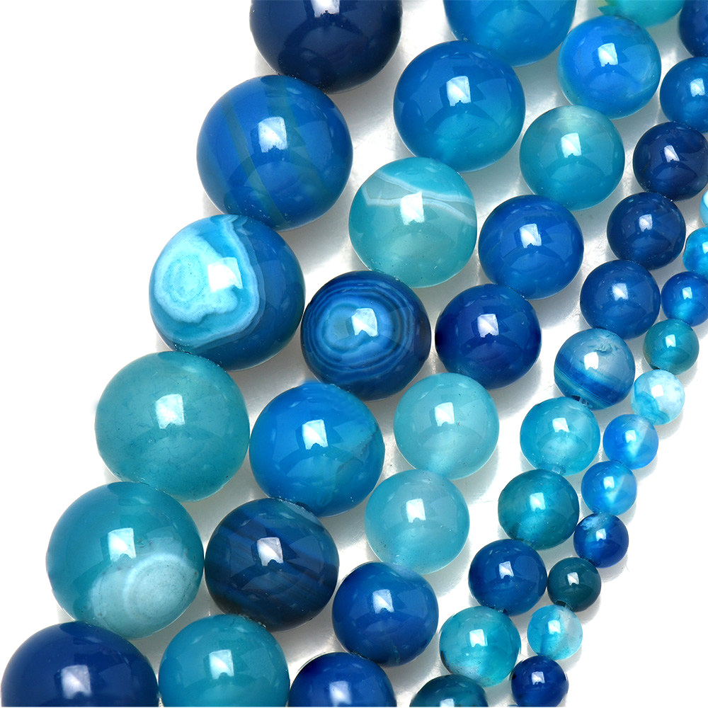Natural Stone Banded Blue Lace - Jewelry Making Stones recension och pris