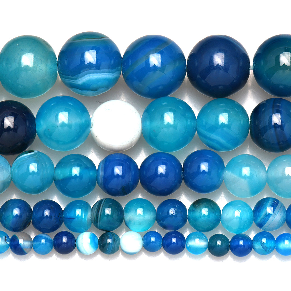 Natural Stone Banded Blue Lace - Jewelry Making Stones recension och pris