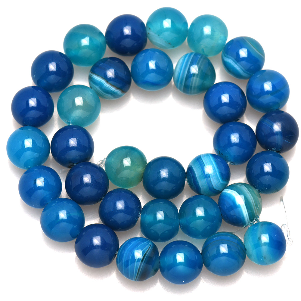 Natural Stone Banded Blue Lace - Jewelry Making Stones recension och pris