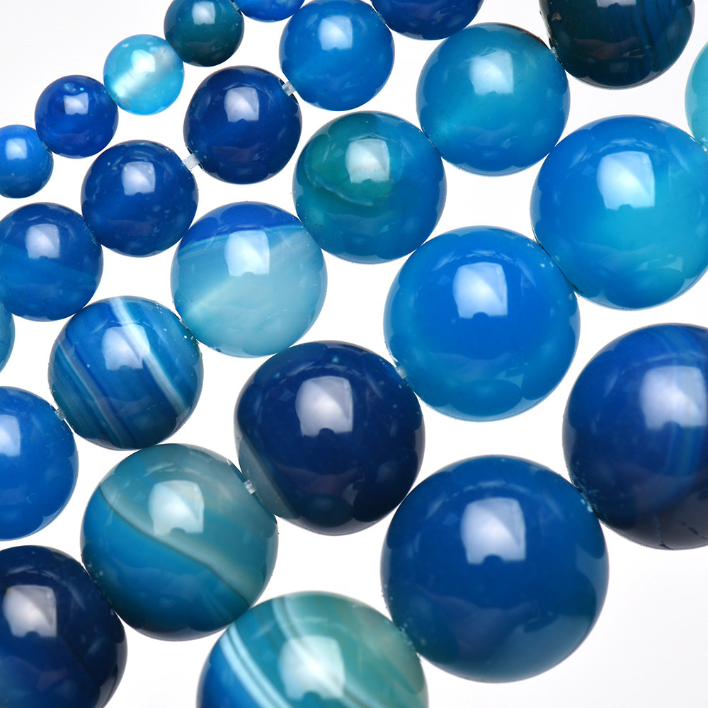 Natural Stone Banded Blue Lace - Jewelry Making Stones recension och pris