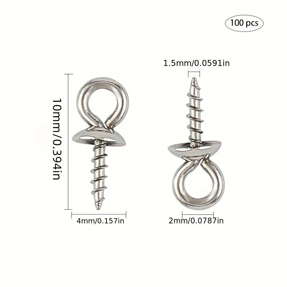 100pcs 10x4mm Stainless Steel  - Jewelry Making Eye Pins recension och pris