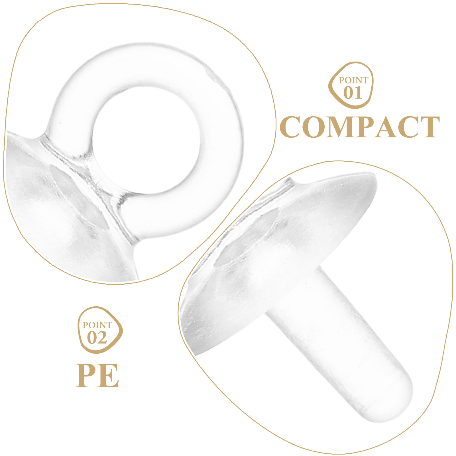 100Pcs Transparent Resin Cup E - Jewelry Making Eye Pins recension och pris