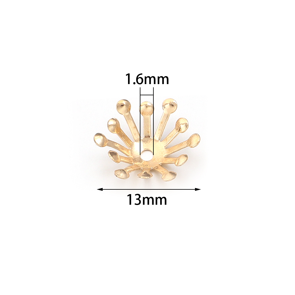 100Pcs Diameter 13MM Gold Colo - Jewelry Making Materials Wholesale recension och pris