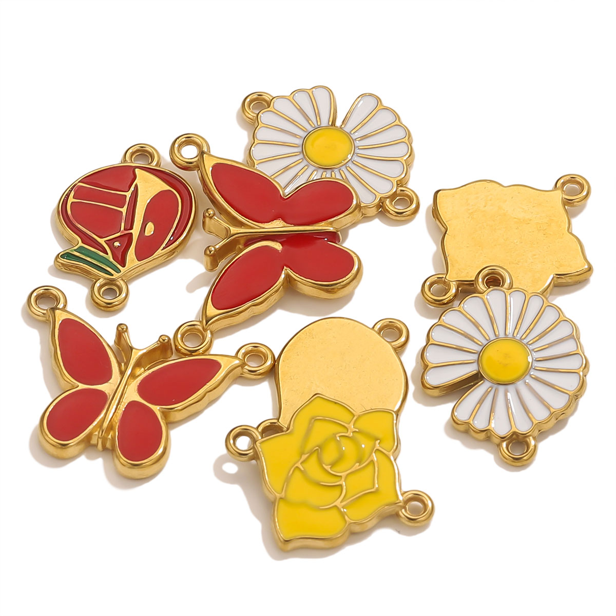 4pcs Stainless Steel Enamel Vi - Jewelry Making Materials Wholesale recension och pris