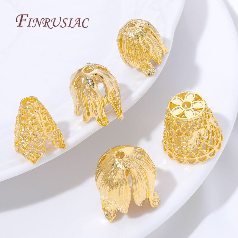18K Gold Plated Tassel End Cap - Jewelry Making Materials Wholesale recension och pris