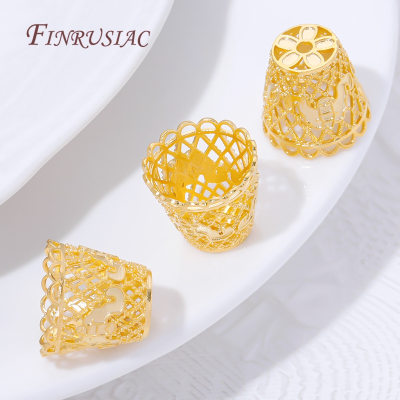 18K Gold Plated Tassel End Cap - Jewelry Making Materials Wholesale recension och pris
