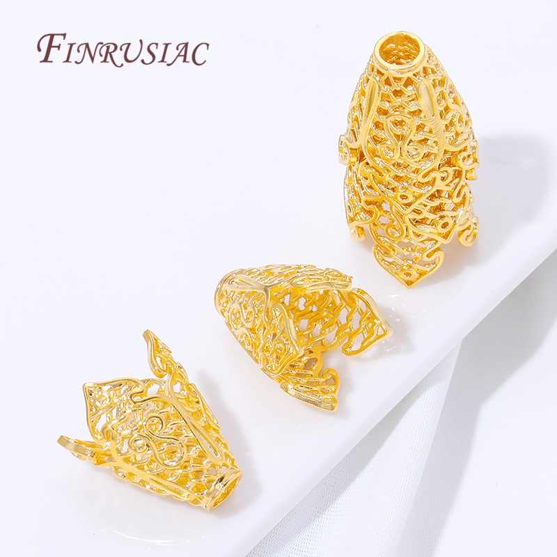 18K Gold Plated Tassel End Cap - Jewelry Making Materials Wholesale recension och pris