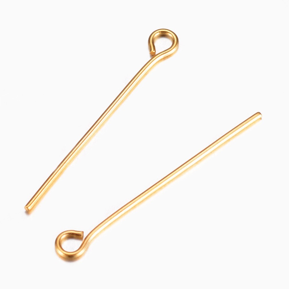 20Pcs Golden Stainless Steel E - Jewelry Making Eye Pins recension och pris