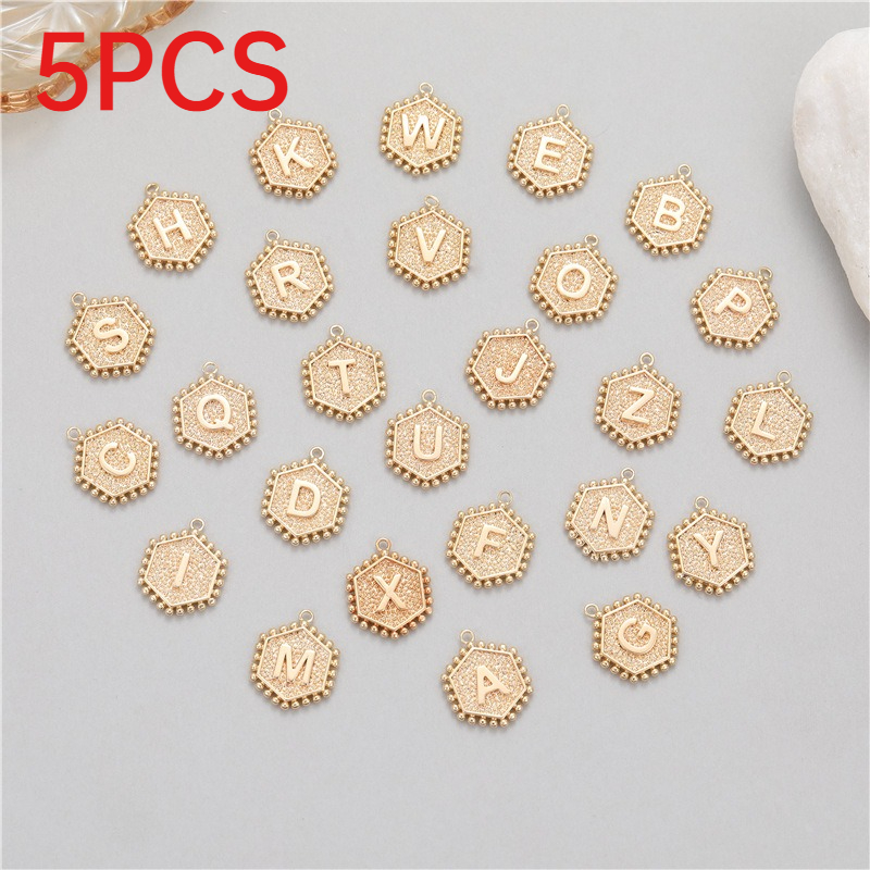 5Pcs Rivet Hexagonal 26 Alphab - Jewelry Making Rivets recension och pris